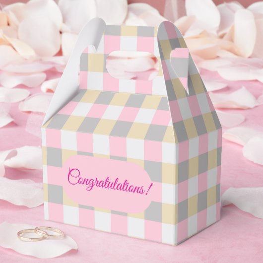 Pastel Gingham Plaid Bedankdoosjes (Huwelijk)