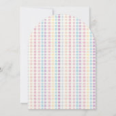 Pastel Gingham Rainbow Colors Baby shower Kaart (Achterkant)