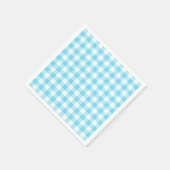 Pastel Gingham Servetten Blauw (Hoek)