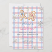 Pastel Gingham What’s Baking Gender Reveal Invitat Kaart (Voorkant)