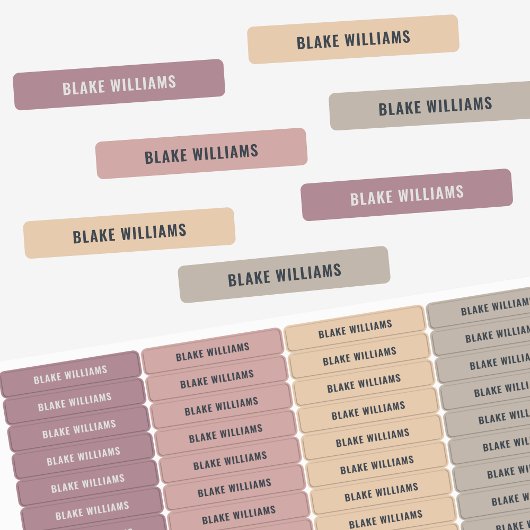 Pastel Girls Neutrale Kleur Gecodeerde Kinder Naam Labels