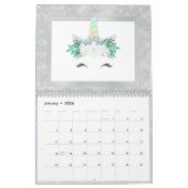 Pastel Glam Unicorn Visages amusants Calendrier mo (Jan 2026)