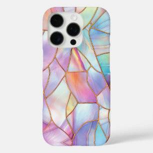 Pastel Glas in lood Gold Lines iPhone 16 Pro Hoesje
