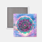Pastel Glas in lood Mandala Magneet (Voorkant / Achterkant)