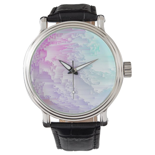 Pastel Glitch Horloge (Voorkant)