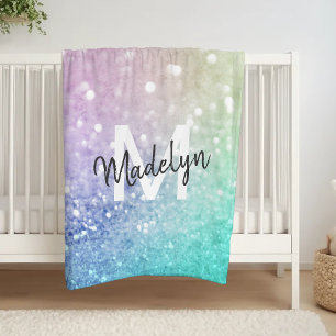 Pastel Glitter Bokeh BackgroundGlam Elegant Glitte Fleece Deken