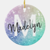 Pastel Glitter Bokeh BackgroundGlam Elegant Glitte Keramisch Ornament (Achterkant)