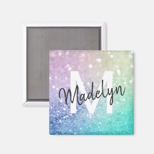 Pastel Glitter Bokeh BackgroundGlam Elegant Glitte Magneet (Voorkant / Achterkant)
