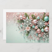 Pastel Glitter Christmas Design with Decorations Feestdagenkaart (Voorkant / Achterkant)
