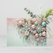 Pastel Glitter Christmas Design with Decorations Feestdagenkaart (Staand voorkant)