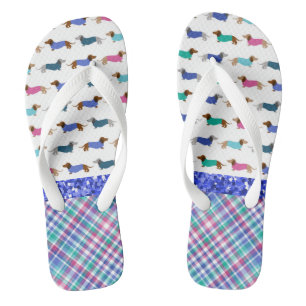 Pastel Glitter Dachshund-Teenslippers Teenslippers