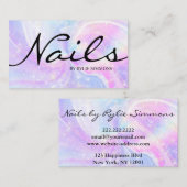 Pastel Glitter Holographic Visitekaartje (Voorkant / Achterkant)