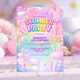 Pastel Glitter Meisjes Slaperij Verjaardag Kaart