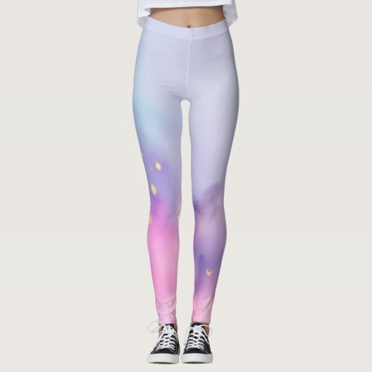Pastel Glitter Nebula Leggings (Voorkant)