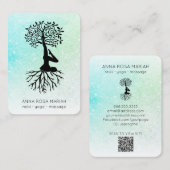 *~* Pastel Glitter Ombre QR Tree of Life Yoga Visitekaartje (Voorkant / Achterkant)