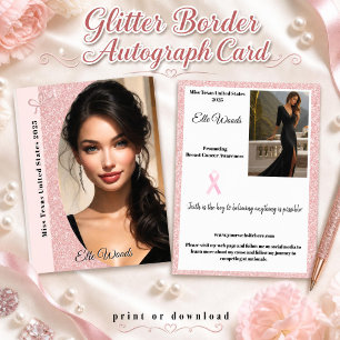 Pastel Glitter Optocht Handtekeningkaarten Kaart