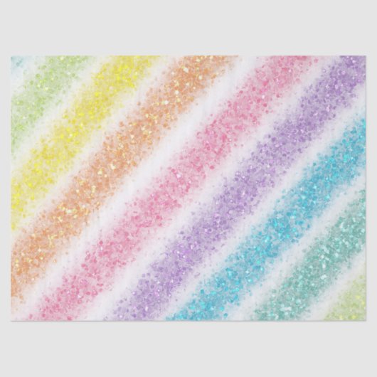 Pastel Glitter Rainbow Tissuepapier (Voorkant)