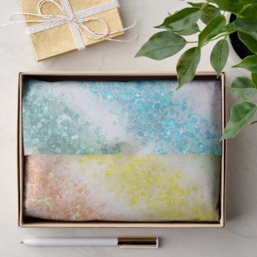 Pastel Glitter Regenboog Tissuepapier (Geschenk)