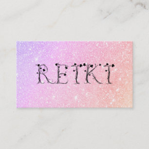 *~* Pastel Glitter REIKI Ivy Botanical Font Visitekaartje