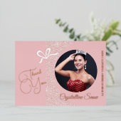 Pastel Glitz Folie Pageant Dank u kaart (Staand Voorkant)