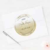 Pastel Gold Cream Produit Logo Étiquette et Initia (Enveloppe)