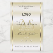 Pastel Gold Cream Produit Logo Étiquette et Initia (Étiquettes simples)