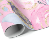 Pastel Gold Glitter Flowers Cadeaupapier (Rol Hoek)