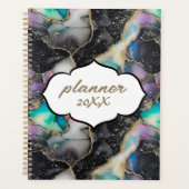 Pastel Gold Glitter Marmer Modern Planner (Voorkant)