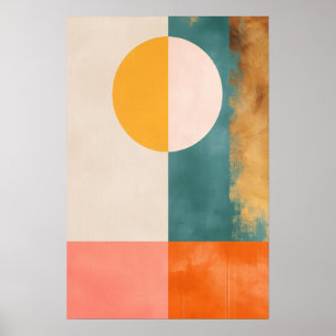 Pastel Gold Mid Century Abstract Geometrisch Moder Poster