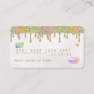 Pastel Gold Parties scintillant  Carte de visite d