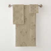 Pastel Gold-patroon van de Fleur-de-lis Bad Handdoek (Insitu)
