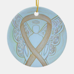Pastel Gold Sensibilisation Ruban Angel Ornements