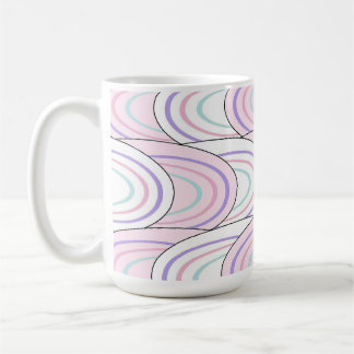 Pastel golf abstract patroon koffiemok