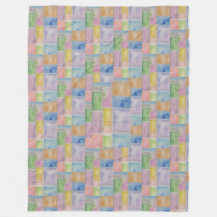 Pastel gooien grote Glas in lood effect Fleece Deken