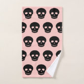 Pastel Goth Blush Pink BlackSkull Motif (Serviette à main)