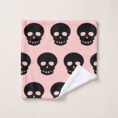 Pastel Goth Blush Pink BlackSkull Motif (Gant de toilette)