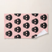 Pastel Goth Blush Pink BlackSkull Motif (Serviette à main)