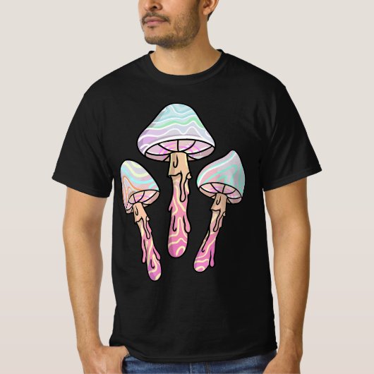 Pastel Goth Dripping Mushrooms T-shirt (Voorkant)