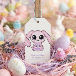 Pastel Goth Easter Bunny From To Tag Lavender Cadeaulabel