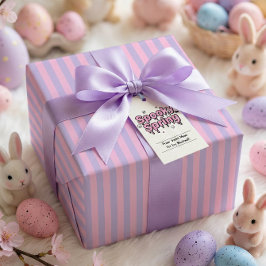 Pastel Goth Easter Pink Lavender Striped Cadeaupapier