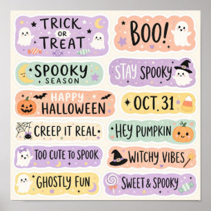 Pastel Goth Halloween Schattige Geesten Poster