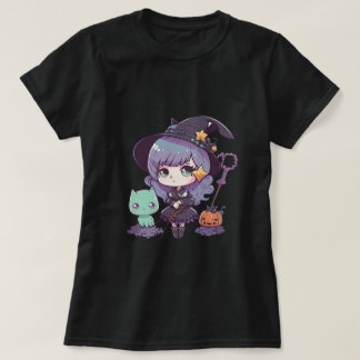 Pastel Goth Heks en Kat Halloween T-shirt