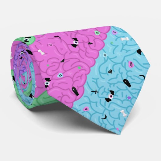 Pastel Goth Hersenen Stropdas (Opgerold)