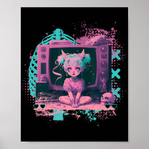 Pastel Goth Kawaii Griezige Schattige Menhera Droe Poster