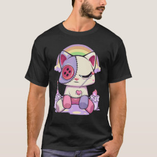Pastel Goth Menhera Droevige Enge Voodoo Pop Kat T-shirt