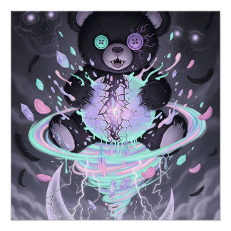 Pastel Goth Mystieke Beer Perfect Poster