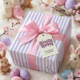 Pastel Goth Pasen Lavendel Gestreepte Alternatief Cadeaupapier