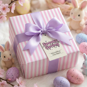 Pastel Goth Pasen Roze Gestreepte Alternatief Cadeaupapier