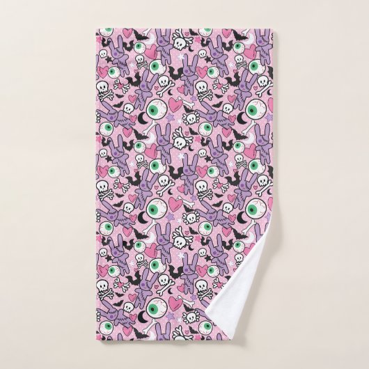 Pastel Goth Rockabilly Éffrayant Bunny (Serviette à main)