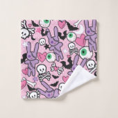 Pastel Goth Rockabilly Éffrayant Bunny (Gant de toilette)